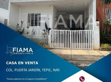 1 · Casa en Venta en Col. Puerta Jardín, Tepic, Nayarit. (G)