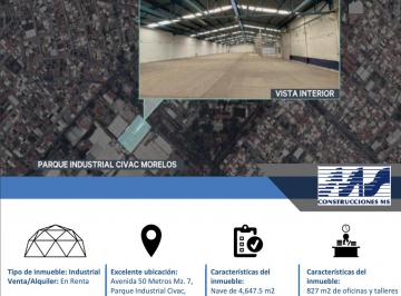 Nave industrial , Jiutepec · Nave Industrial en Renta – Parque Industrial Civac, Jiutepec