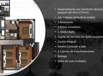 Departamento de 3 habitaciones, San Andrés Cholula · Departamento en Renta Frente a Parque del Arte