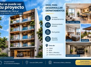 Terreno / Lote , Nezahualcóyotl · Terreno 178.5 m² | 7 m de Frente | Ideal Para Desarrollar Departamentos