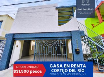 FACHADA Y COCHERA · Casa en Renta – Cortijo del Río | Zona Sur de Monterrey