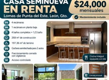 Casa en condominio de 4 habitaciones, León · Casa Seminueva en Renta. 4 Recamaras c/u con Baño Completo, Frente a Areaverde.