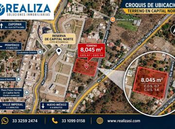 Terreno / Lote , Zapopan · Terreno Para Desarrolladores / Constructores Cerca de Capital Norte en Colinas de Tesistán
