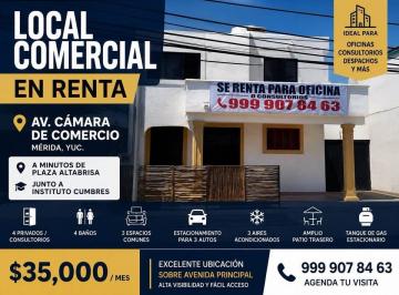 Oficina de 4 habitaciones, Mérida · Se Renta Sobre Av Camara de Comercio a un Lado del Intituto Cumbres