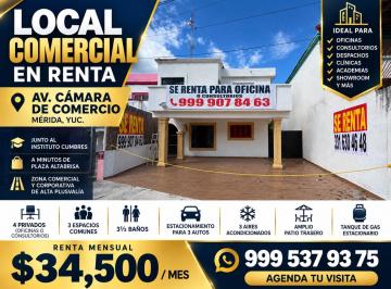 Oficina 250m² Renta Fraccionamiento Camara de Comercio Norte · Oficina o Local Comercial en Renta Sobre Av Camara de Comercio Norte de Merida