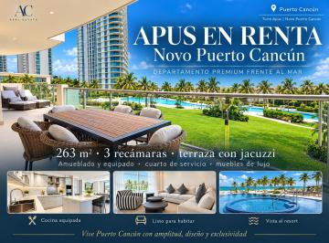 Departamento de 3 habitaciones, Benito Juárez · Departamento de Lujo en Renta en Apus Novo Puerto Cancún | 263 m² | 3 Recámaras