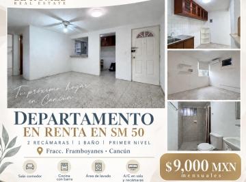 Departamento de 2 habitaciones, Cancún · Depa en Renta | 2 Recámaras | Sm 50 · Framboyanes | Frente a Office Depot Av Nichupté | Cancún