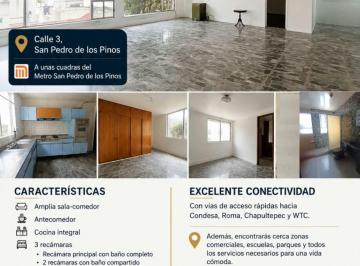 Departamento de 3 habitaciones, Benito Juárez · Renta Departamento PH con Excelente Iluminacion