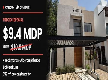 Casa de 4 habitaciones, Cancún · Casa en Venta en Vía Cumbres | 4 Rec, Alberca y Doble Altura