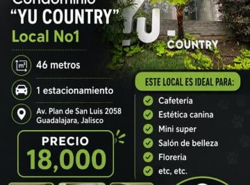 Local comercial , Guadalajara · Local en R Enta Condominio Yu Country