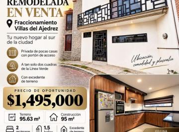 Casa de 2 habitaciones, Aguascalientes · Casa en Venta con Excedente de Terreno I Villas del Ajedrez I Remodelada I 2 Recamaras I 1.5 Baños
