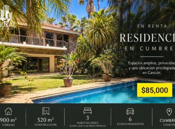 Casa de 3 habitaciones, Benito Juárez · Casa en Renta en Cumbres Cancún