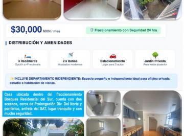 Casa de 4 habitaciones, Xochimilco · Casa con Departamento Independiente en Zona Residencial "Bosques del Sur"