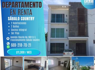 Departamento de 2 habitaciones, Mazatlán · Departamento en Renta en Av del Tiburon