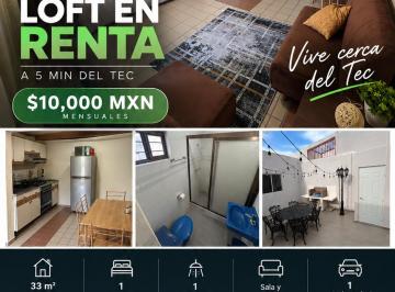 Departamento de 1 habitación, Monterrey · Loft en Renta, Zona Tec Todos Los Servicios Incluidos "Menos Luz"