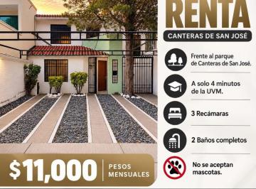 Casa de 3 habitaciones, Aguascalientes · Casa en Renta en Canteras de San Jose I Frente Al Parque I 3 Recamaras I 2 Baños Completos
