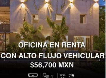 Oficina · 25m² · 3 Estacionamientos · Oficina en Renta de 25 m² en Puerto Cancún