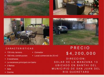 Casa de 3 habitaciones, San Juan del Río · Se Vende Propiedad Exclusiva Ideal Para Vivir o Inversión o Proyecto Comercial