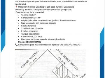 Casa de 3 habitaciones, San José Iturbide · Casa Estilo Cabaña de 359 m² con 3 Recámaras en Venta en San José Iturbide