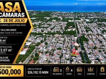 Casa de 3 habitaciones, Solidaridad · Casa con 3 Recámaras en Venta en Nueva Creación