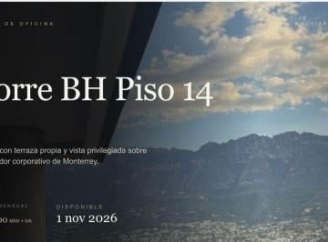Oficina , Monterrey · Gran Espacio en Renta Para Oficinas y Terraza Propia en Torre Bh Muy Cerca de Gómez Morín