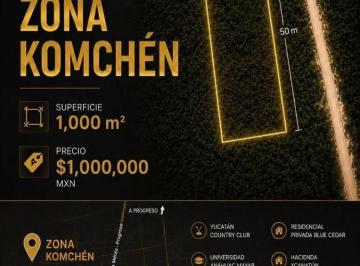 Terreno / Lote de 1 habitación, Mérida · Terrenos en Venta en Komchen, Merida, Yucatán 1000 m²