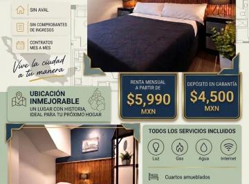 Departamento de 5 habitaciones, Cuauhtémoc · ¡Habitación Privada en Renta en Santa Maria La Ribera, Cdmx!