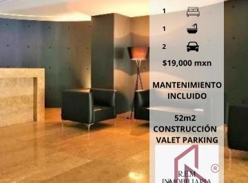 Departamento · 52m² · 1 Recámara · 2 Estacionamientos · Renta Excelente Departamento Tipo Loft en Tizapán Sán Angel con Balcón