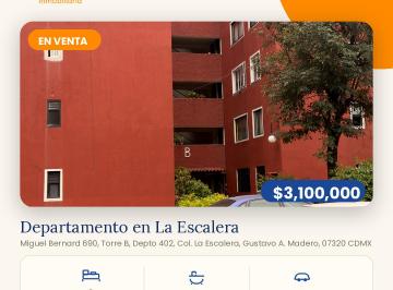 Departamento de 3 habitaciones, Gustavo A. Madero · Departamento en Venta La Escalera