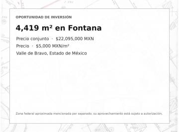 Terreno / Lote 4419m² Venta Avandaro · Terreno Residencial en Venta en Fontana, Valle de Bravo – 4,419 m²