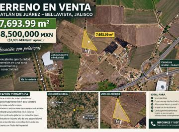 Terreno / Lote , Acatlán de Juárez · Terreno en Venta en Acatlán de Juárez – 7,693.99 m²