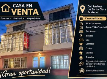 Casa de 5 habitaciones, Ecatepec de Morelos · Casa en Venta en Jardines de Santa Clara, Ecatepec