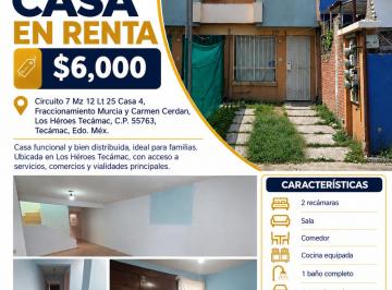 Casa de 2 habitaciones, Tecámac · Casa en Renta