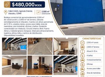 Bodega comercial , Iztacalco · Bodega Comercial en Renta en Iztacalco