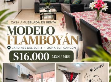 Casa de 3 habitaciones, Cancún · Casa Amueblada en Renta | 3 Recámaras + 3 Baños | Jardines del Sur 4 | Zona Sur Cancún