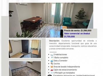 Departamento · 80m² · 3 Recámaras · 1 Estacionamiento - Ana Rivas · Oportunidad de Inversión Departamento Col. Fovissste