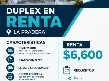 Departamento de 1 habitación, El Marqués · Duplex en Renta Planta Baja - La Pradera