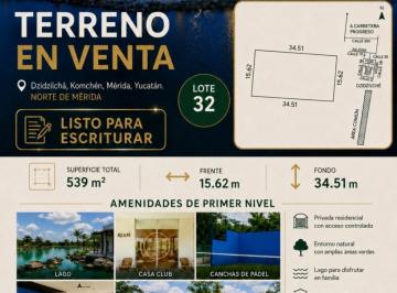 Terreno / Lote , Mérida · Precio de Oportunidad: Dzidzil - Há, Lote 32, 539 m²