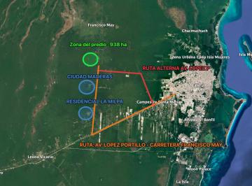 Terreno / Lote , Cancún · Rancho Tres Marías 938 Hectáreas en Venta, Corredor de Expansión Cancún, También por Secciones