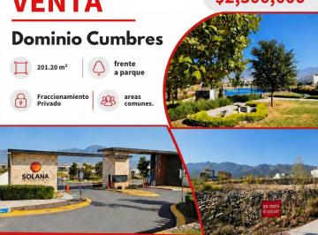 Terreno / Lote , García · Venta de Terreno 201 m² en Venta en Solana Residencial, Vista Al Parque y Una Elevación Natural