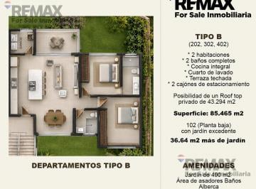 Departamento · 85m² · 2 Recámaras · 2 Estacionamientos · Departamento de 2 Recámaras en Preventa con Jardín y Alberca | Lomas Trujillo, Zapata, Morelos…clave