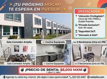 Casa de 3 habitaciones, Coronango · ¡Tu Próximo Hogar Te Espera en Misiones de San Francisco, Puebla!