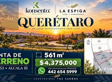 Terreno / Lote · 561m² · Terreno en Fraccionamiento La Espiga en Venta