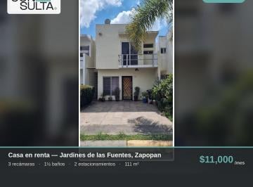 Casa en condominio de 3 habitaciones, Zapopan · Casa en Renta Jardines de Las Fuentes Coto 4 Rios