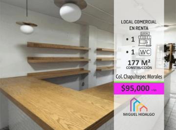 Local comercial · 177m² · Local Comercial en Renta en Chapultepec Morales Pb.