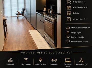 Departamento de 1 habitación, Cuauhtémoc · Departamento Loft en Renta Roma Norte Amueblado con Gimnasio
