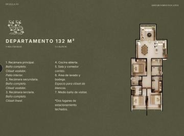 Departamento · 132m² · 3 Recámaras · 2 Estacionamientos · Departamento en Venta en Priv. Livo, Tixcuytun, Mérida Yucatán (Eb - Ws7063)
