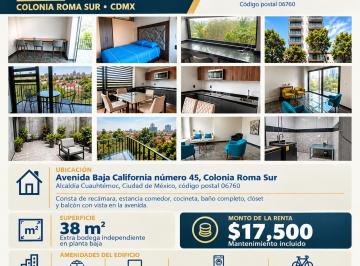 Departamento de 1 habitación, Cuauhtémoc · Loft Renta