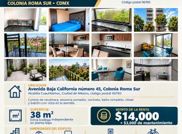 Departamento de 1 habitación, Cuauhtémoc · Loft Renta