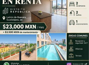 Departamento de 2 habitaciones, Guadalajara · Departamento Nuevo en Renta con Alberca en Rooftop · Col. Americana, Guadalajara
